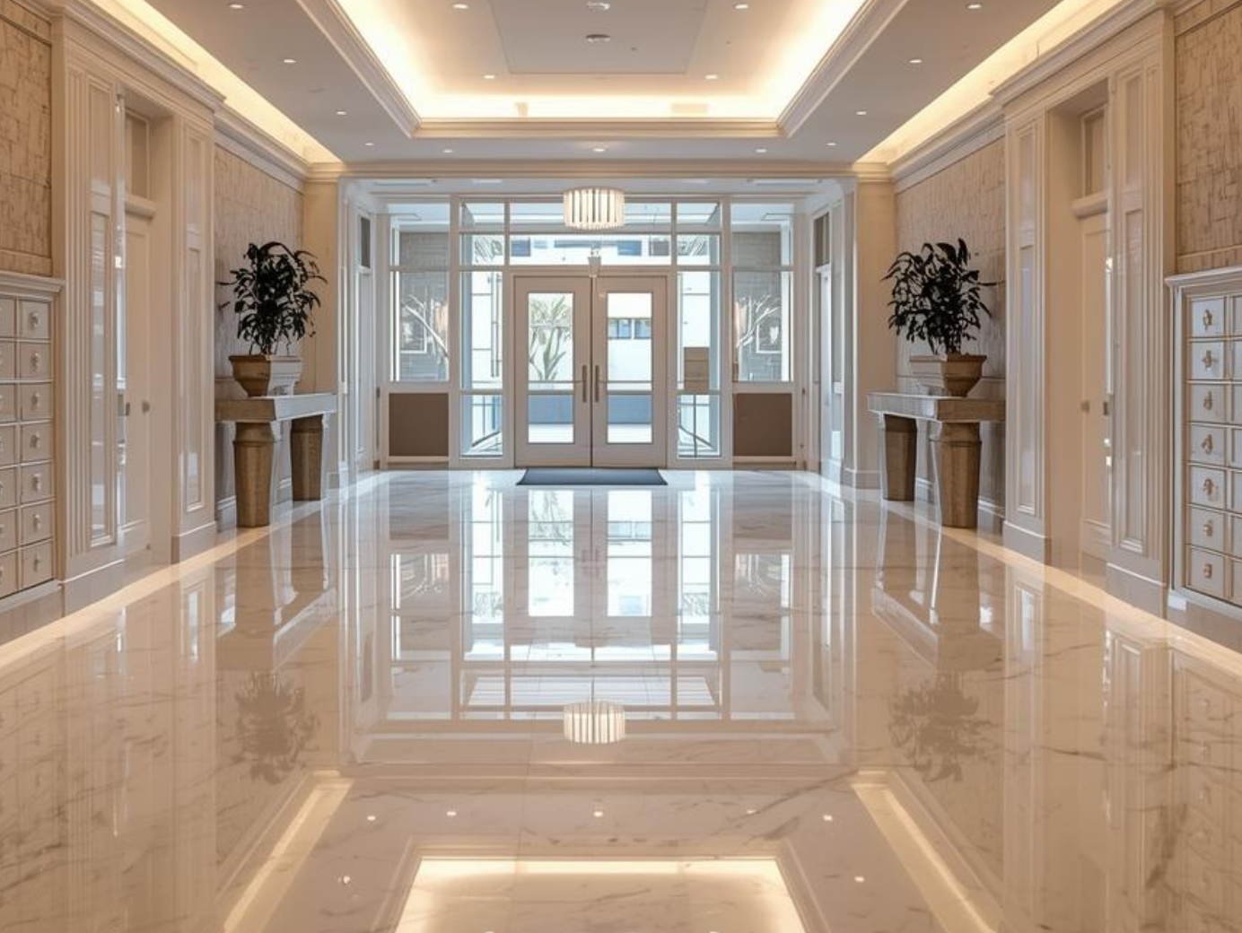 Entrance d'un immeuble après d'